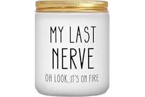 MRSSBEA Gifts for Women, Birthday Gifts for Women Friend, Funny Christmas Stocking Stuffers Secret Santa Gift for Sister, Friends, Adults, Woman, Her - My Last Nerve Candle