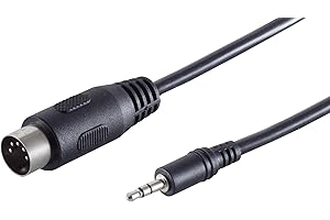 1aTTack.de 1 x 1,5 m wtyczka jack 3,5 mm stereo na 5 biegunów DIN wtyczka diodowa wysokiej jakości kabel adaptera audio zalewana wtyczka niklowane styki idealne do instrumentów muzycznych HiFi sprzęt