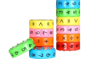 Moncolis Pack of 2 Maths Learning Toys Magnetic Calculation Roll Maths Toy Educational Games Calculating First Day of School Child School Cone Filling Children's Gift