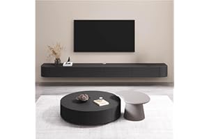 KSYGINXD Mueble De TV Flotante Que Ahorra Espacio, Consola Multimedia De Pared con Gestión De Cables Y Amplio Espacio De Almacenamiento para Cualquier Habitación(Negro,300x24x20cm)
