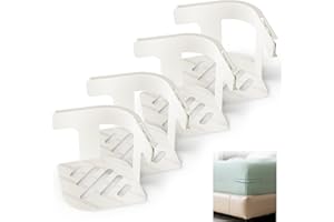 SUPERWSLING Bettlakenspanner 4er Set mit Verschluss, Spannbettlaken Halterung für alle Matratzengrößen, Bettlaken Spanner gegen Verrutschen, Lakenspanner Bettlaken Halter langlebig verstellbar