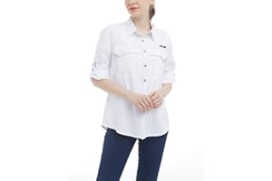 Little Donkey Andy Damska koszulka chroniąca przed promieniowaniem UV UPF 50+, koszula wędkarska z długim rękawem, oddychająca i szybkoschnąca