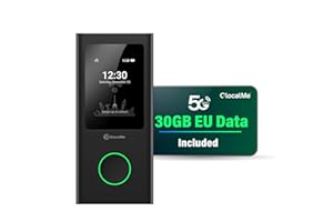 GlocalMe Numen Air Portable WiFi Hotspot 5G, No SIM, No Roaming Fees, Mobile WiFi Router with 30GB Europe Data, Coverage in 200+ Countries, 2.5Gbps MiFi Travel Router, Connect 16 Devices, 5400mAh Batt