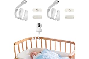Jetisva 2 Pack Baby Monitor Holder Wall Mount Baby Monitor Stand for Nooie/hubble/Motorola/HelloBaby/Arlo Universal Baby Camera Holder Stand Arm Shelf Mount with 1/4 Screw Twist Holder (White)