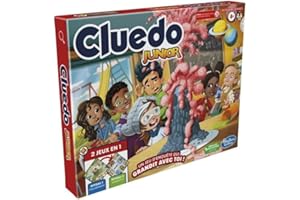 Hasbro Gaming Cluedo Junior Réversible, 2 en 1, Jeu de Détective Cluedo pour Jeunes, Plateau pour Enfants, Jeux de Société