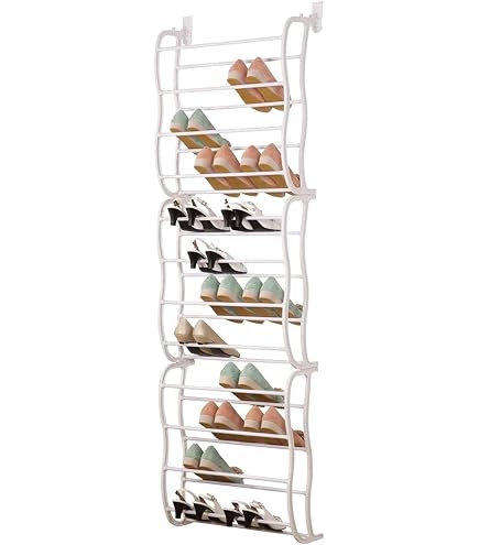 Over-The-Door Shoe Organizer With 16 Pockets – Heavy-Duty 600D Oxford Fabric, 4 Hooks – For Closet, Dorm, Bathroom Storage