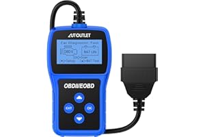 AUTOUTLET OBD2 Diagnostic Scan Tool Blue with DTC Definition, 88 Live Data Streams, 9 Protocol Compatibility, Battery Test, Multilingual, Accurate Fault Code Analysis, Voltage Detection and Monitoring