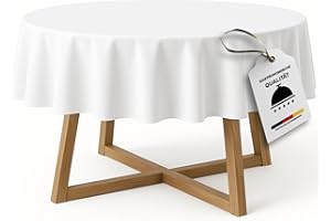 TEXPOT TextilDepot24 Obrus adamat okrągły 100% bawełna biały ręcznik stołowy (220 cm okrągły)