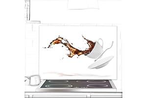 URBO ART – HOME DESIGN Crédence de cuisine en verre - 90x60 cm - Protection contre les éclaboussures - Derrière plaque de cuisson, Planche à découper - Motif: éclaboussures de café