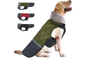 Etechydra Dog Coat Jackets Plush Reflective, Dog Jackets Reversible Winter Waterproof Windproof Dog Jacket Warm Clothes Coat Dog Vest for Small, Medium and Large Dogs, XL