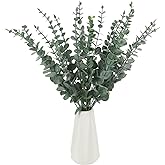 HOMEVERSE 05pcs Artificial Faux Eucalyptus Stems with Fake Leaves, Artificial Greenery Eucalyptus Stems for Wedding Bouquet C