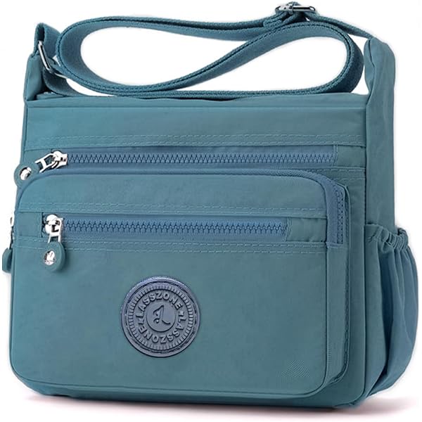 Sac Fourre-tout Pour Femme En Nylon Imperméable - 25x10x21 Cm, Multiples Poches - Bandoulière Réglable, Usage Quotidien