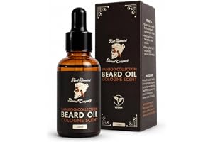 Red-Blooded Beard Oil for Men – Cologne Scent Beard Softener | Natural organic macadamia and jojoba oils soften and strengthe