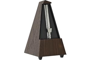 Wittner Metrónomo Taktell Forma de Pirámide Sistema Maelzel Serie 855 - Carcasa de plástico - Con campana - Veta de nogal - Mecánico para dar cuerda - No se requieren baterías - Hecho en Alemania