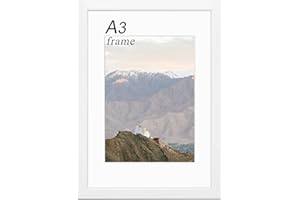 RUN HELIX Wooden A3 Picture Frame - A3 Frame with Plexiglass - A3 Photo Frame for Wall Mount - Picture Frame for Family Display Pictures Wall Gallery Photo Frames- 29.7x42 cm (White)