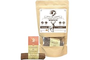 Productos naturales ECOMORDISCOS- Mordedor de Asta de Ciervo para Perro (Talla S,L,XL) Mordedor para Perro Resistente 100% Natural, Calma Estrés y Ansiedad, Reduce Sarro. (S),Juguete Perro.