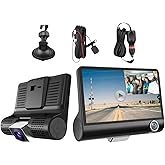 Ara&ccedil; İ&ccedil;i Kamera 4'' Lcd Ekran 3 Kameralı 170&deg; Geniş A&ccedil;ı 1080p G-Sens&ouml;r Gece G&ouml;r&uuml;şl&uuml; Uyumlu Yol Kayıt