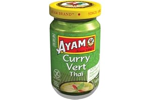 AYAM Pâte de Curry Vert | 100% Ingrédients Naturels | Saveurs Authentiques | Facile à cuisiner | Curry Thaï | Alimentation Saine | Sans Gluten | Sans Lactose | Sans Conservateurs - 100g - Lot de 4