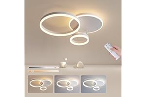 BLMYL Plafoniera Led Soffitto Dimmerabile, 54W Lampadario Camera da Letto, Plafoniera Led Lampadario Soggiorno Moderna Rotonda, lampada da soffitto LED per soggiorno, camera da letto, cucina, 65*50*8cm