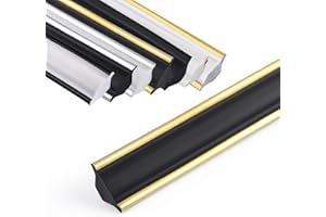 Jackfru 5M Wall Trim Black+Gold (12 x 9 mm), Ceiling Mouldings Self-Adhesive, Wall Edges, Caulk Strip, Tile Edges, Ceiling Edges, Decorative Strips for Wall Transitions