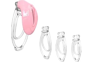 Hudvänliga, mjuka skyddstillbehör för män med 3 clips, flera olika stilar att välja mellan-RDLZB012Y (Rosa + Klar 3-ring)
