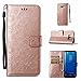 Produktbild Galaxy S8+ / S8 Plus Hülle, Dfly Premium PU Leder Geprägt Einhörner Design Magnetverschluss & Standfunktion Kartensteckplätze Ultra Dünn Flip Brieftasche Schutzhülle für Samsung Galaxy S8+ / S8 Plus (6.2"), Roségold