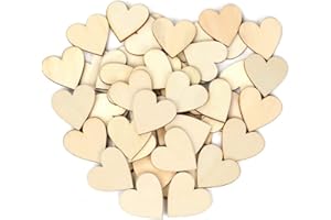 CRAZY-M 150 pezzi cuore in legno 40mm cuore legno decorazione fette fette di legno naturale non verniciato cuore di legno abbellimenti per il fai da te artigianato abbellimenti di legno naturale fette
