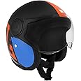 Royal Enfield Color-Block Explore Open Face ISI and DOT Certified Riding Helmet Blue (M) 58 Cm with High Density Eps Liner for Better Impact Absorption and Comfort
