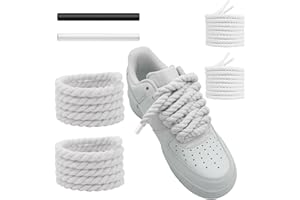 UamGlsob Cordones de Zapato de Gordos para Air Force 1, 10mm/15mm Cuerda Gruesa Redondos de Algodón Grueso para Zapatillas de Deporte, Rope Shoe Laces