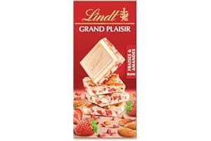 LINDT GRAND PLAISIR BLANC FRAISE AMANDE 150g - EXCLUSIVITE