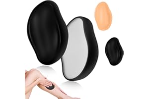 FINEASY 2 Piezas Depiladora de Cristal, Piedra Depiladora de Cristal, Nano Depiladora, Piedra Depilatoria Reutilizable Sin Dolor para Brazos, Espalda, Piernas, Oro & Negro