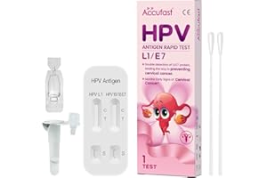 Accufast HPV Home Test Kit - L1/E7 Rapid Test Kit for Women, at-Home Early HPV Screening with Swab, Ll/E7 Dual Detection for Accurate HPV Results, Ideal for Women Aged 25+
