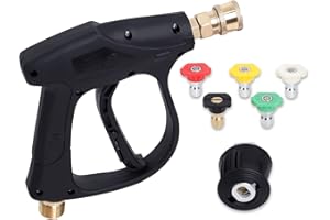 High Pressure Washer Gun Handle Compatible with Karcher, 1/4" Quick Connector & Adapter with 5 Water Nozzle for Car Cleaning by Poweka