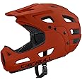 Lixada Full Face Bike Helmet,Adult Cycling Helmet with Detachable Chin Guard and Visor 54-61cm