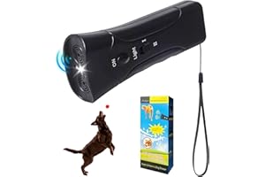 Tunknew Anti Barking Device for Dogs, Ultrasonic Barking Deterrent 3 in 1 Bark Control Tool Hand-Held Dog Eviction Trainer to Stop Barking Rechargeable Frequency Levels Humanized and Safe
