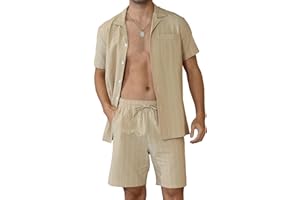Ryehack Hawaiihemd Herren Kurzarm Casual Sommer Party Outfit Zweiteiler Hawaii Shirt und Shorts Strand Set M-3XL
