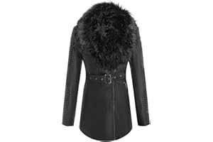 BELLIVERA Trench da donna Donna Autunno Abbigliamento Inverno Trendy Giacca lunga in ecopelle