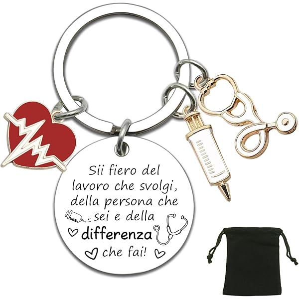 Portachiavi infermiera/dottore, ciondolo con motivo da infermiera