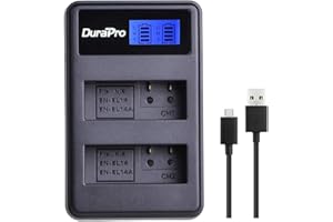 DuraPro LCD Dual USB Charger for Nikon EN-EL14, EN-EL14a and Nikon P7000, P7100, P7700, P7800, D3100, D3200, D3300, D5100, D5200, D5300, D5500