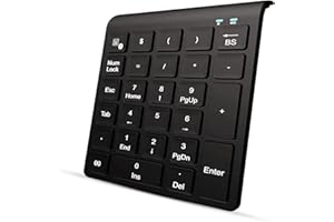 EMMEXX Bluetooth Number Pad, Portable Wireless Bluetooth 27-Key Multi-Function Numeric Keyboard Extensions for Financial Accounting Data Entry for Smartphones, Tablets, Laptop, iOS System Windows and More