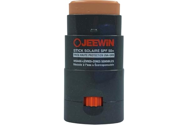 JEEWIN Stick Protecteur Solaire SPF50+ Visage et Lèvres waterproof 12 g (BEIGE)