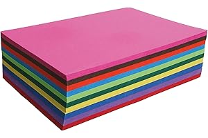 Maildor by Clairefontaine 454199C - Paquet de 100 Feuilles de Papier Cartonné Couleur 210g/m² - Format A4 (21x29,7cm) - 10 Couleurs Assorties - Loisirs Créatifs, Bricolage, Activités Manuelles