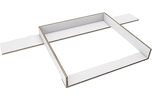 regalik Wickelaufsatz mit Platte für Hemnes von IKEA, Wickeltischaufsatz für 50x160 cm Kommoden, Abnehmbar Wickelkommode aufsatz, Gerade Frontplatten, Weiß Superholz, 1 mm ABS-Material