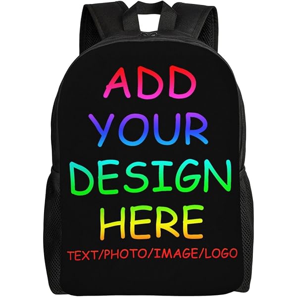Sac à Dos Personnalisable Enfant Avec Photo Texte - Taille Ajustable, Compartiment Ordinateur 15 Pouces - Voyage école Camping