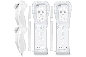 Wii Remote Plus-kontroll med Motion Plus och Nunchuck, trådlös fjärrkontroll med silikon och handledsrem
