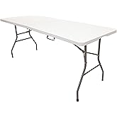 The Homeweeks Folding Table Solid 180 cm Portable | Public Use Regulations Indoor/Outdoor | HDPE Resin Board 3.5 cm | Capacit