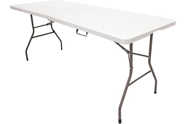 The Homeweeks Mesa Plegable Solid 180cm, portátil, Normativa Uso público Interior/Exterior (EN 581-1/3) Tablero Resina HDPE 3,5cm, Capacidad 6/8 Personas y Carga 150 kg. Multiuso