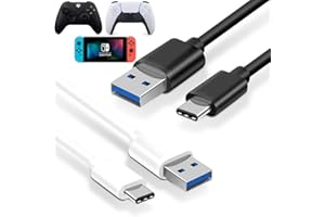 PS5 Charging Cable Fast Charge Type C, Megadream 10ft 3A USB A to USB C Quick Data Sync Charger Cord for Playstation 5 DualSense Controller, Xbox Series S/X, Elite 2, Switch & Pro
