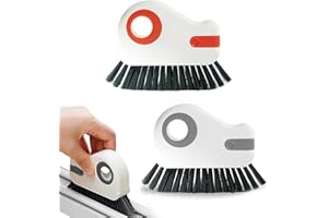 GUSXPPD Brosse De Nettoyage De Rainures 2 en 1, Multifonction Brosse à Poils Durs Et Grattoir Caché, Brosse De Nettoyage d'angle, Outils De Nettoyage pour Rail De FenêTre, Brosse De Nettoyage pour Rails
