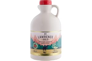 St Lawrence Gold 100% Pure Canadian Maple Syrup 1L - Grade A, Dark Maple Syrup for Cooking, Marinating and Baking - Robust, Caramel Taste - Gluten Free, Vegan